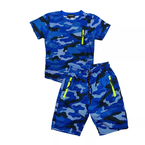 Ensembles d'été en coton respirant pour enfants, t-shirt camouflage et short, tenue en deux pièces, légère, confortable, vêtements décontractés pour garçons - Product Image 3