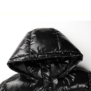 Women's Winter Warm Bubble <b>Puffer</b> <b>Jacket</b> Breathable Nylon Coats with Shiny Light Zipper Closure Printed Pattern <b>Crop</b> Style Women - Product Image 5