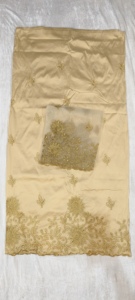 La tradicional y atemporal tela de seda tafetán George Wrapper nigeriana con diseño de Paisley para vestimenta de boda nigeriana. - Product Image 4