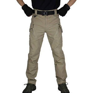 Pantalon cargo décontracté en coton pour homme, coupe ample, multi-poches, pantalon d'extérieur avec fermeture éclair, confortable pour un usage quotidien, pantalon cargo pour homme - Product Image 1