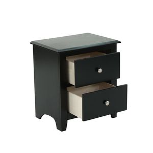 Comodino nero a 2 cassetti con spazio di archiviazione - Product Image 4