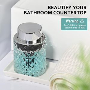 Distributeur de savon moussant pour les mains en verre transparent, 7,8 oz, flacon pompe en plastique rechargeable, distributeurs de savon liquide pour salle de bain - Product Image 5