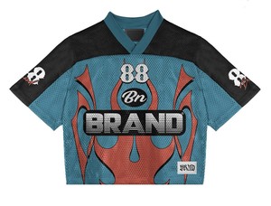Custom Full Print Streetwear American <b>Retro</b> <b>Football</b> Jersey High Quality Sublimation Mesh Boxy Cropped Rugby Men's Short Sleeve - Product Image 2