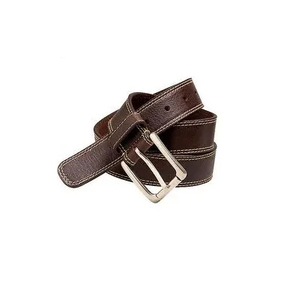 Ceinture Formelle en Cuir Véritable Noir Uni en Peau de Vache avec Boucle Rectangulaire Argentée Durable pour Hommes et Femmes - Product Image 5