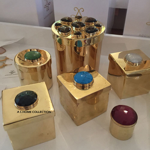 Modern Luxury Gold Finished Jewelry <b>Box</b> Decorative Gift <b>Box</b> for Packaging Resin Gemstones At Good Price - Product Image 2