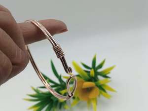 Handcrafted Copper Alloy Cuff Bangles Vintage Style Unisex Bangles Textured Surface Boheian Jewelry therapy <b>healing</b> - Product Image 3