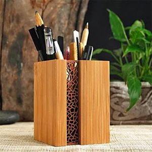 Decorative Wooden Pen Stand Handmade <b>Table</b> Organizer For Office And <b>Study</b> Room Accessories Storage Beautiful - Product Image 6