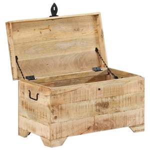 Cassettiera in Legno di Mango Massiccio Grezzo con Venature Naturali per Arredamento Soggiorno - Product Image 4