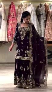 Ensemble Sharara prêt-à-porter tendance, entièrement cousu, comprenant un haut, un Sharara et un dupatta, tenue ethnique de haute qualité pour femmes. - Product Image 3