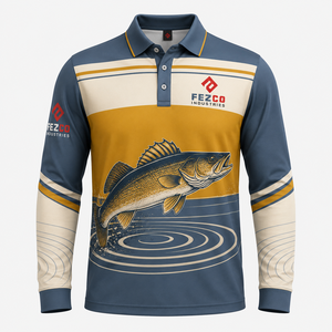 Custom Quick Drying Sublimation Fishing Jersey Uv Anti Shirts <b>Men</b> Upf 50+ Long Sleeve Fishing Polo Shirts for Adult - Product Image 4