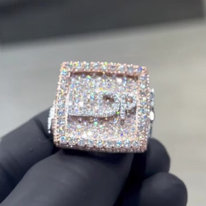 Encanto de diamante Natural de corte brillante amarillo de 10K personalizado único de moda IGI certificado bisel de oro ajuste compromiso de boda - Product Image 1