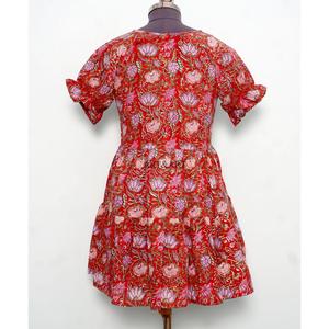 Women's Sweet Mini Casual Lace Up Cotton Short <b>Dresses</b> Hand Block Printed Design A-Line Cute Pockets Simple Everyday Wear - Product Image 6