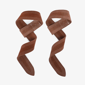 Sangles de musculation en cuir légères et très extensibles avec fermeture pour usage en salle de sport, logo personnalisé, accessoires de fitness OEM - Product Image 3