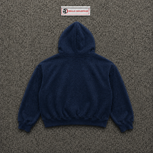 Sweat-shirt à capuche zippé pour homme Cash Talk, bleu marine, en polaire oversize, design imprimé décontracté, logo sur le devant, coupe classique, vêtement d'automne MODER - Product Image 6