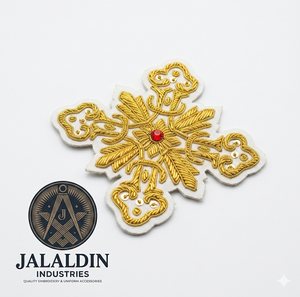 Handmade Embroidery Golden Bullion OEM Service Badges Bullion Wire Top Trending Hand Embroidery Badges/Patches For Uniforms - Product Image 5