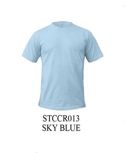 เสื้อยืดคอกลมธรรมดาผ้าฝ้ายโพลีเอสเตอร์ Unisex สีทึบผสมขนาดพร้อมโลโก้ที่กําหนดเองเสื้อทีเปล่าราคาขายส่ง - Product Image 2