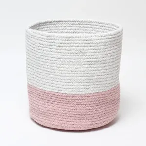 Set of 3 Dual-Use Cotton Basket for Home Decor & <b>Storage</b> - Product Image 2