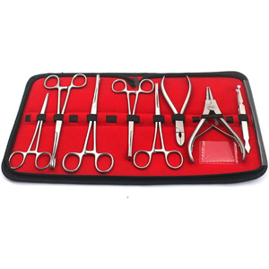 Kit de Herramientas para Perforación de Orejas de Acero Inoxidable de Primera Calidad, 8 Piezas, con Pinzas y Fórceps, Venta al Por Mayor - Product Image 3