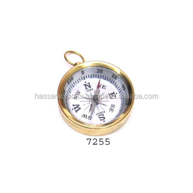 Antique Brass Finished Nautical Compass Custom Print Metal Model Pocket ...