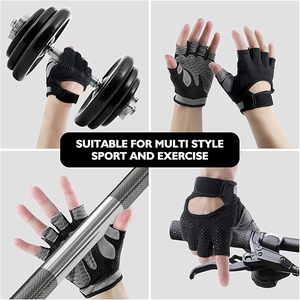 Gants d'entraînement pour le fitness, accessoires de sport élégants, demi-doigts, support de poignet, légers, respirants, fermeture à lacets - Product Image 4