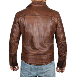 Veste en cuir slim fit pour homme, style streetwear décontracté, idéale pour la saison hivernale, faible MOQ. - Product Image 6