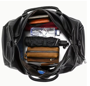 Bolsa de Viaje de Cuero de Gran Capacidad con Cierre de Cremallera Seguro, Bolsa de Transporte de Cuero Vintage Hecha a Mano para Viajeros Modernos - Product Image 6