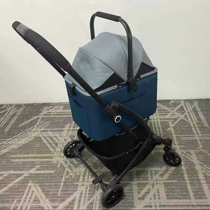 Poussette pliable légère à 4 roues pour animaux de compagnie, transporteur pour chats et chiens de petite taille, amortisseurs, capacité de 20 kg, compatible avec le vélo et les voyages - Product Image 1