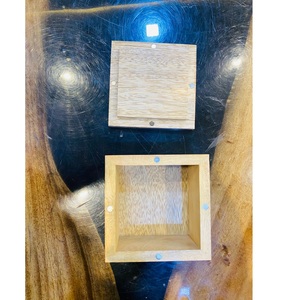 Mango Wood Jewelry Box <b>with</b> Natural Finish and Magnetic <b>Lid</b> for Living Room & Kitchen Storage and Gift Packaging - Product Image 1