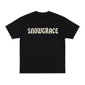 T-shirt noir à manches courtes pour homme Snowgrace, 100% coton, coupe ample, col rond, style décontracté, tendance streetwear - Product Image 1
