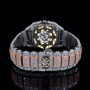 Reloj de Pulsera Deportivo y de Negocios de Lujo con Cierre de Acero Inoxidable y Aleación, Estilo Hip Hop, con Diamantes, para Hombre y Mujer, Esfera Cuadrada Extra Grande - Product Image 2