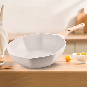 Wok Antiadherente Duradero con Base de Cerámica, Tapa de Vidrio, Mango de Aleación de Zinc, Apto para Lavavajillas, Diseñado para una Calentamiento Rápido y Distribución de Calor - Product Image 2
