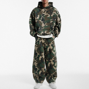 Ensemble assorti camouflage personnalisé pour homme : Sweat à capuche oversize et pantalon de jogging – Ensemble de survêtement 2 pièces vierge - Product Image 1