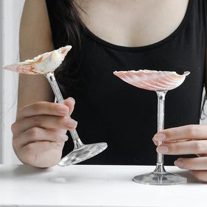 Verres à vin en coquille de conque naturelle faits à la main, élégants gobelets à cocktail Martini pour mariage à la plage, cadeau, verres à vin en coquillage - Product Image 6