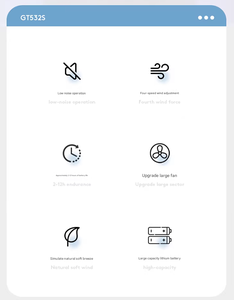 Ventilador de Exterior Extra Grande Gongtian GT532S, Portátil, sin Aspas, con Motor sin Escobillas, a Batería, con Construcción de Plástico - Product Image 2