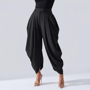 Women's High Waisted Striped Harem <b>Pants</b> Cotton Bamboo Fiber Loose Fit Ankle Length Elastic Waist Casual Autumn Trousers - Product Image 4