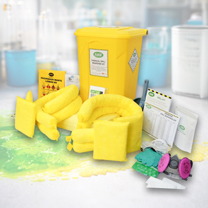 SABER Chemical Spill Response Kit 60L With Absorbent Pads Gloves Respirator For Hazardous Waste Cleanup - Product Image 1