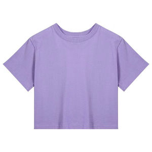 Camiseta Corta de Algodón 100% Tejido, Ecológica, Transpirable, para Mujer, Ligera, Informal, de Manga Corta, para Verano - Product Image 1