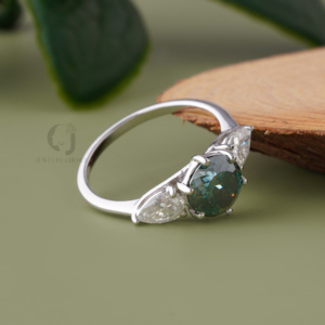 Handmade 2ct Portuguese Cut Moissanite Cathedral Engagement <b>Ring</b> Antique Style Rose <b>Gold</b> Color Unique Solitaire Wedding Band - Product Image 1