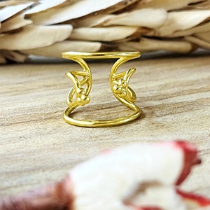 Top Choice High Demand Wide Band <b>Ring</b> Boho Brass <b>Rings</b> For Women 18k Gold Plated <b>Open</b> Cutout Statement For Wholesale/OEM/ODM - Product Image 1