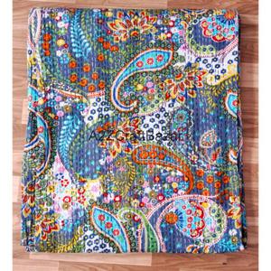 Colcha Reversible India 100% Algodón, Acolchada, Hecha a Mano, Estilo Vintage Kantha, Manta, Cobija, Ecológica, Orgánica, para Todas las Estaciones - Product Image 5