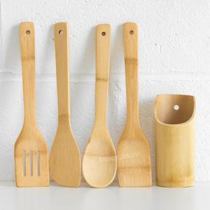 Ustensiles de cuisine réutilisables en bambou - Cuillères et spatules de cuisson en bambou, ensembles d'outils de cuisine pour poêles et ustensiles de cuisson antiadhésifs - Product Image 1