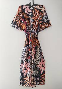 Robe Kaftan Vintage en Coton Lavable pour Femme, Longueur Genou, Motif Floral en Dentelle – Douce, Respirante, Coupe Ample, Style A-Line, Idéale pour l'Été et le Quotidien - Product Image 5