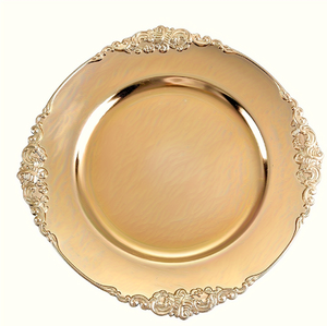 Assiette de service ronde en métal poli avec bord tressé, design classique, plat durable pour la mise en table de fête, assiette de présentation - Product Image 4