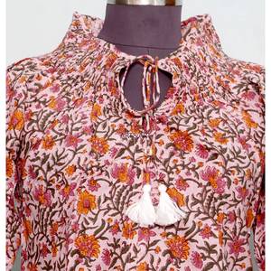 Hauts pour femmes confortables, élégants, doux, vintage, à imprimé floral, 100% coton, respirants, écologiques, séchage rapide, mi-été/hiver - Product Image 3