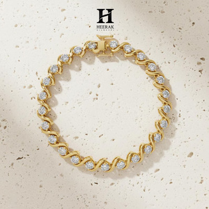 Pulsera de tenis de lujo S-Link Wave con diamantes para mujer, pulsera de eternidad de oro de 14K con diamantes cultivados en laboratorio, joyería nupcial de alta calidad - Product Image 5