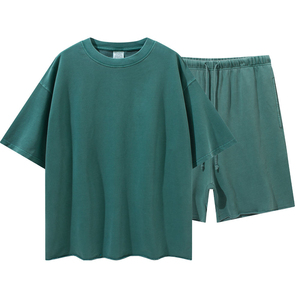 Ensemble de sport décontracté d'été pour hommes, personnalisable avec logo, comprenant un T-shirt à manches courtes pour la gym et le jogging et un short à taille élastique – Vente en gros - Product Image 1