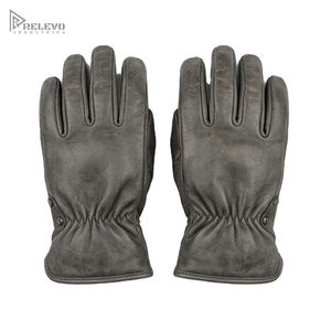Gants en cuir vintage personnalisés pour hommes, gants de conduite en cuir véritable gris anthracite vieilli, paume antidérapante, fermeture à bouton-pression au poignet - Product Image 1
