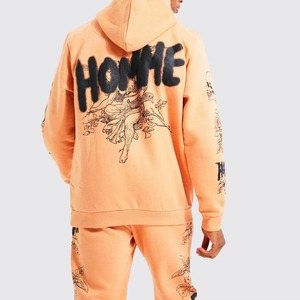 High Quality Winter Oversize Cotton Tracksuit Embroidery Logo Acid Wash Vintage Look Fleece Jogger Set Stylish Casual Streetwear - Product Image 5