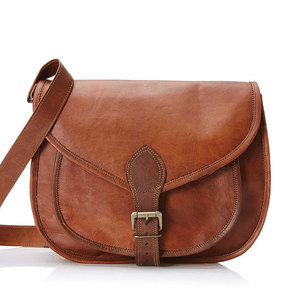 กระเป๋าหนังแท้ SALVA LEATHER แบบสะพายข้าง สีน้ำตาลทรงอานม้า พร้อมตัวล็อคแบบหัวเข็มขัด กระเป๋าสะพายไหล่สำหรับทุกเพศ ความจุปรับแต่งได้ - Product Image 6