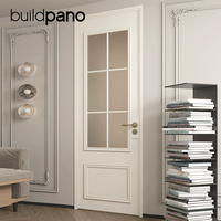 Porte battante en verre moderne de luxe, étanche, avec cadre doré et panneau en verre transparent, design fini pour l'entrée de la villa